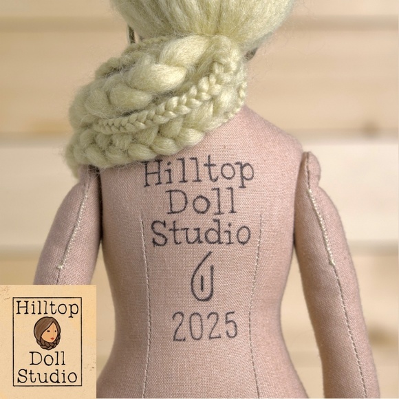 Fabric Doll "Brea" Handcrafted Textile Cloth Heirloom Primitive Doll - Picture 11 of 11